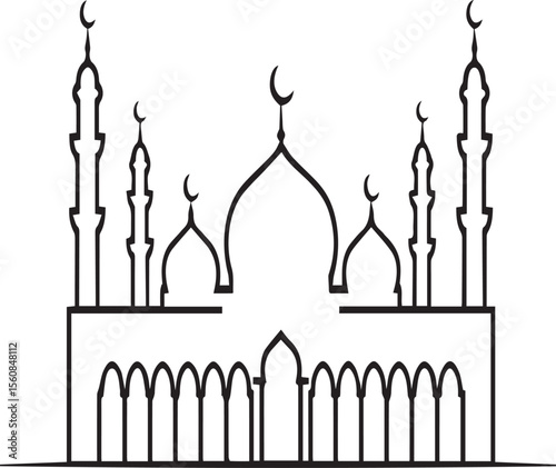 Mosque silhouette vector Illustration