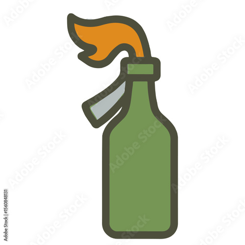 Cartoon incendiary mixture icon on white background
Vector image weapon