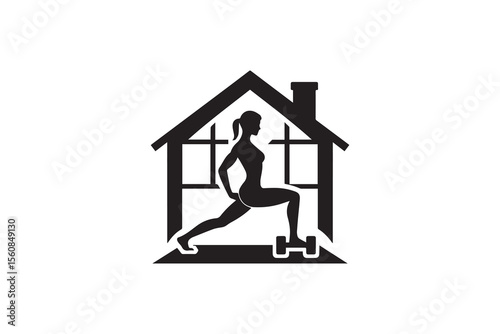 A Home Workout silhouette with a simple, understated design set against a white background 
