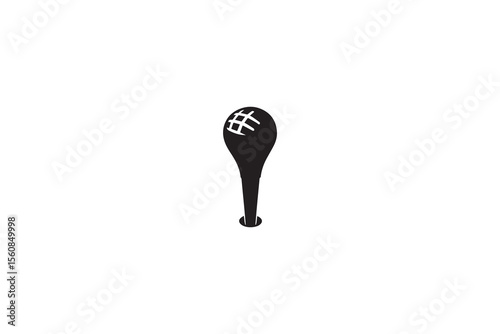  A Manual gear stick silhouette with a simple, understated design set against a white background 