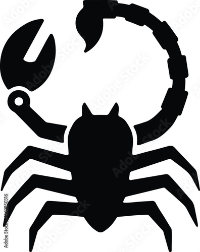 Silhouette scorpion arachnid black shape poison zodiac vector Illustrator