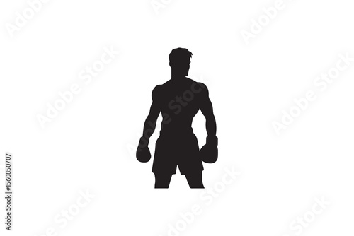 A   boxer silhouette with a simple, understated design set against a white background 