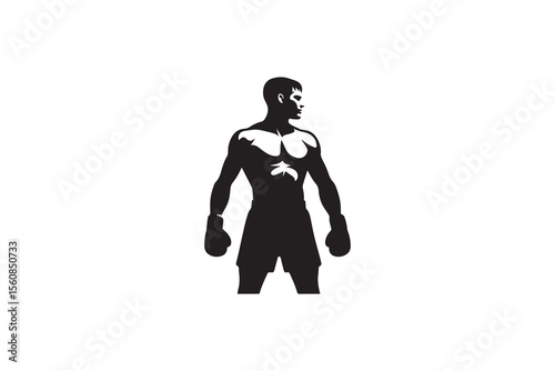 A   boxer silhouette with a simple, understated design set against a white background 