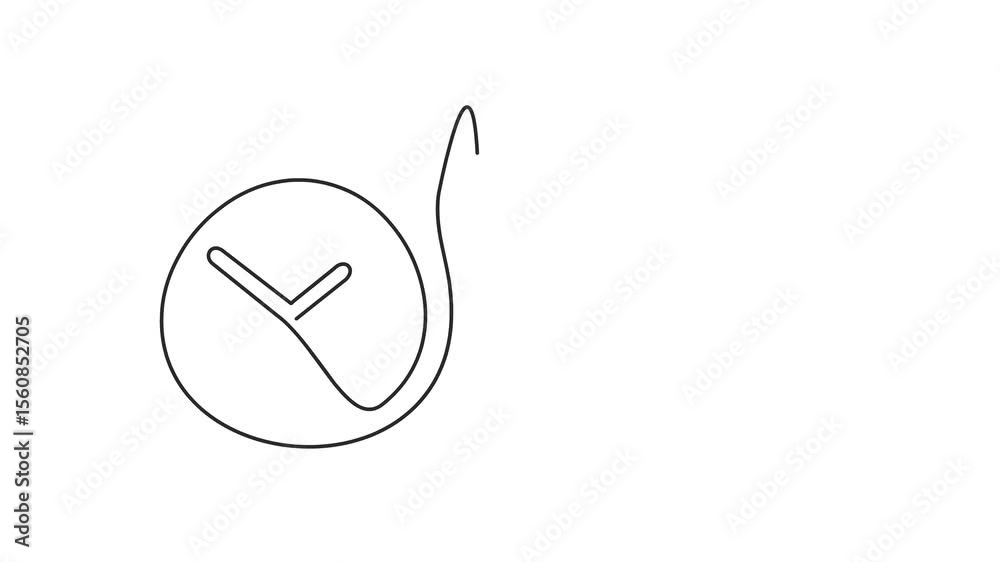 Animated self drawing of continuous line draw plate, fork, knife. Food symbol for bar, cafe, hotel. Ready to eat healthy food. for dinner, breakfast, lunch meal menu. Dinner time, clock. 4K