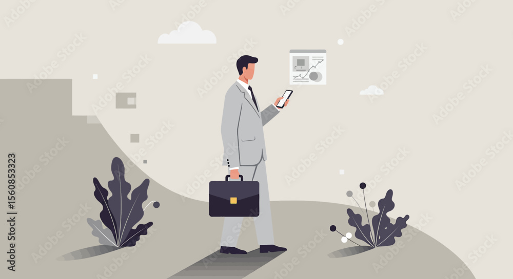 Naklejka premium a man in a suit is holding a briefcase