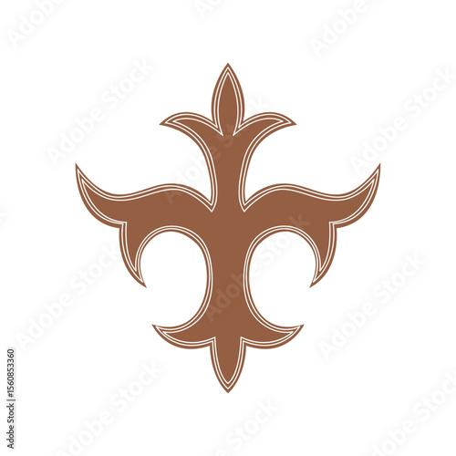 Traditional ethnic ornament symbol in vector style. Inspired by Kyrgyz nomadic culture. Perfect for folk design, logos, and decoration.