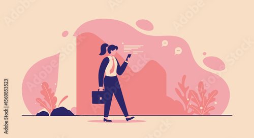 a woman in a suit is walking with a briefcase