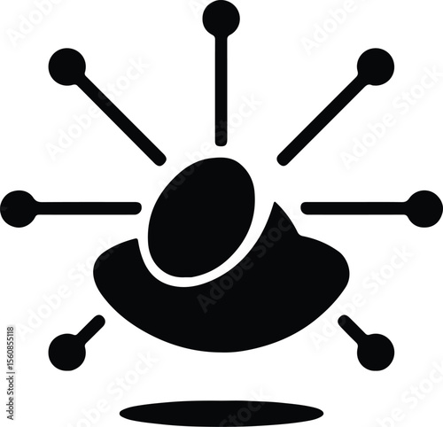 Silhouette Virus icon simple minimal style vector Illustrator