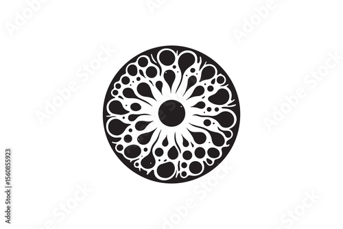  A blood cell silhouette with a simple, understated design set against a white background 