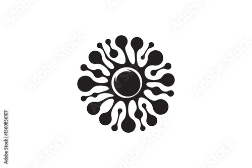  A blood cell silhouette with a simple, understated design set against a white background 