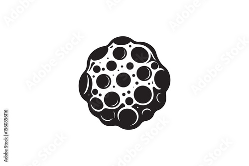  A blood cell silhouette with a simple, understated design set against a white background 