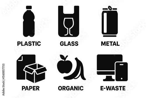 A set of packing icons designed for separate sorting, featuring high-contrast vector elements that scale well and are ready to use in your design, available in EPS10 format