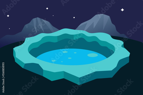 water in quarry appearing like a galaxy pool