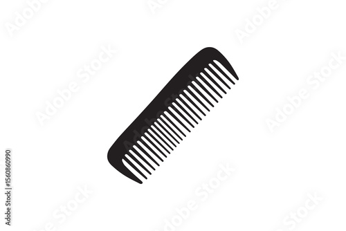  a comb silhouette with a simple, understated design set against a white background  