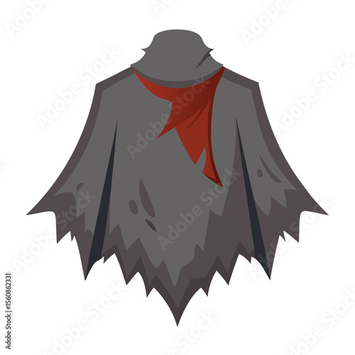 Tattered Cloak Vector Illustration ? Cartoon, Clipart and Line Art Design 1.eps