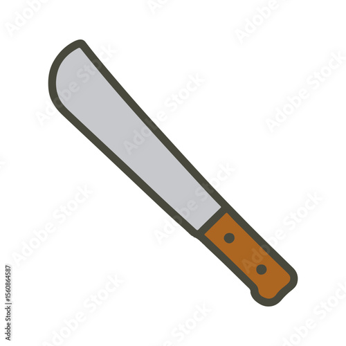 Cartoon machete icon on white background
Vector image weapon