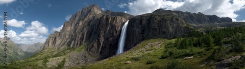 Majestic waterfall adventure nature 360 degrees hdr image hdri view