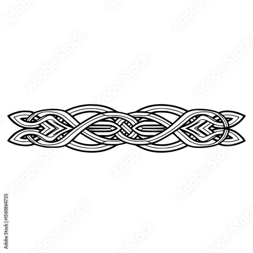 celtic ornament - Intricate line art pattern in minimalist black and white design   photo