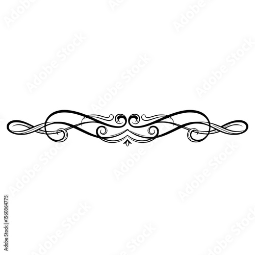 Elegant black and white decorative line icon outline design  