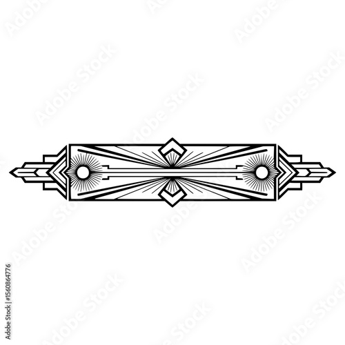 geometric ornament - line icon - simple vector outline of decorative border design  
