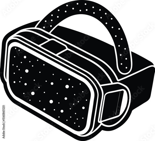 Vr headset silhouette vector art 