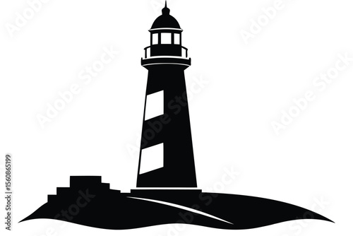lighthouse silhouette vector