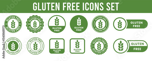Best gluten free label or gluten free stamp vector isolated in flat style. Gluten free label vector for product packaging design element. Simple gluten free stamp for packaging design element.