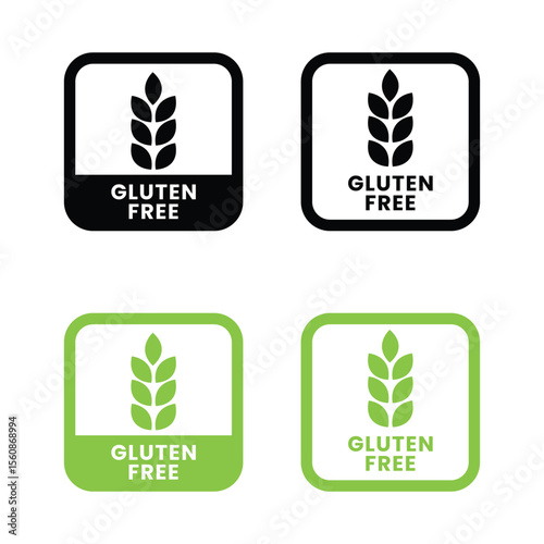 Best gluten free label or gluten free stamp vector isolated in flat style. Gluten free label vector for product packaging design element. Simple gluten free stamp for packaging design element.