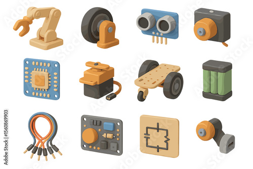 Robotics and electronics components in modern design