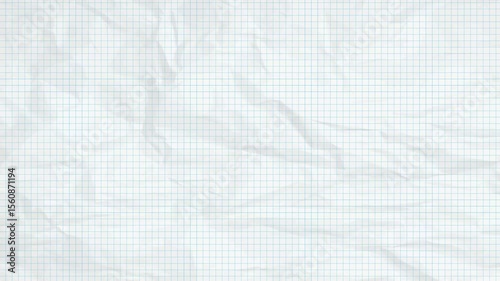 White Crumpled Sheet graph paper background wiggle animation. Architect background. Millimeter paper sheet grid. Geometry concept. Animation background.