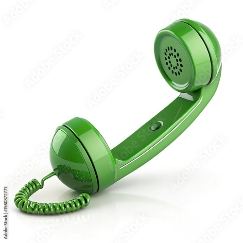 green telephone with cord