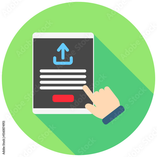 Post Button mini illustration rounded flat color icon, use for journalist, broadcasting, news and media UI, UX kit, app and web development, digital or print.