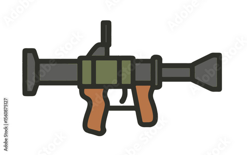 Cartoon hand grenade launcher icon on white background
Vector image weapon