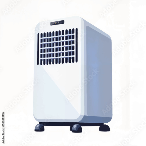 Modern air purifier illustration on white background, clean air concept