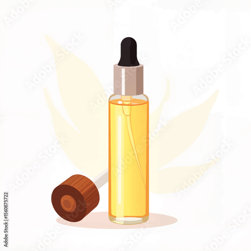 Aromatic essential oil roller, wellness product illustration
