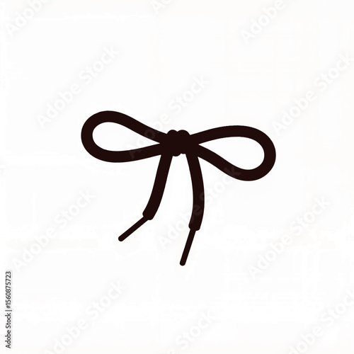 Stylish elastic shoelace knot design on white background, modern simplicity
