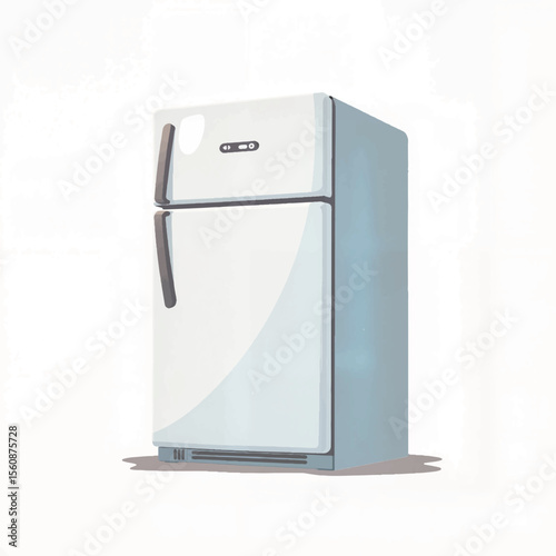 Isolated vector fridge illustration on white background, security concept