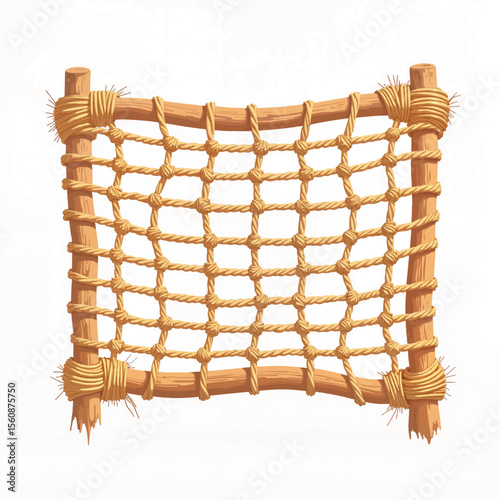 Woven jute net illustration on white background, sustainable design
