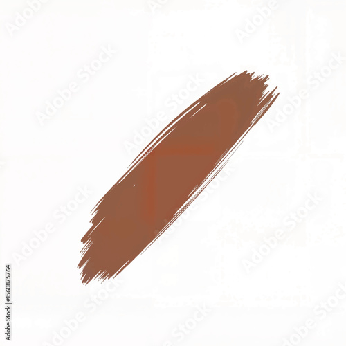 Stylish brown brushstroke illustration on white background, artistic design