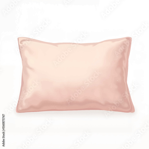Elegant satin pillowcase in pastel rose, luxury comfort decor
