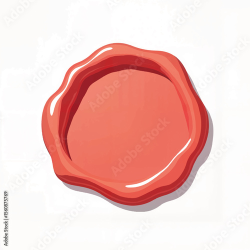Artistic red sealing wax on white background, creative expression