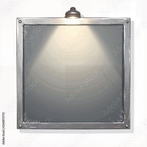 Minimalist lighted frame display in modern interior, visual elegance