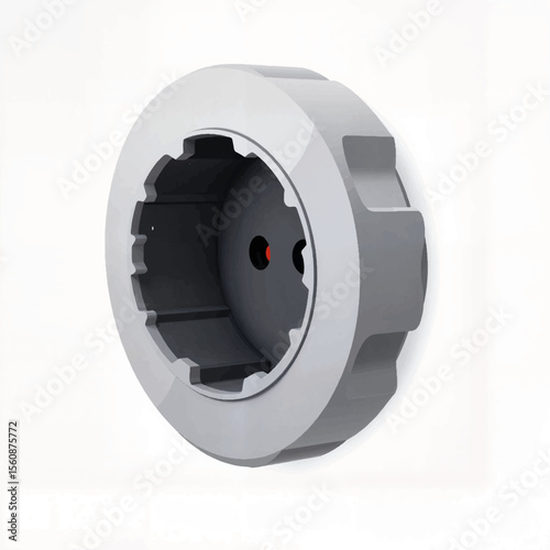 Detailed vector illustration of a mechanical socket cap, technical design