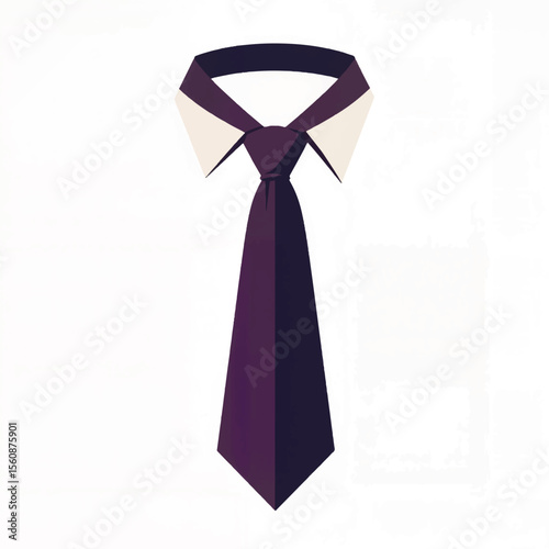 Elegant ascot tie illustration on white background, fashion design