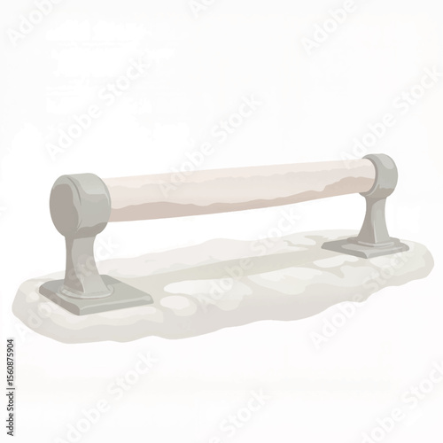 Minimalist bed rail design on white background, safety concept