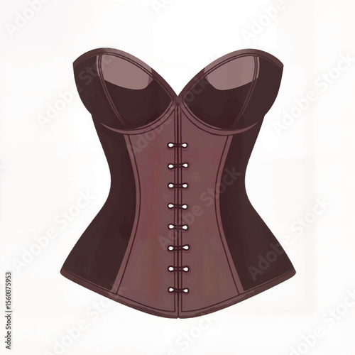 Chic corset illustration on white background, fashion design concept
