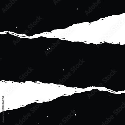 Abstract black and white torn paper effect for creative graphic design elements