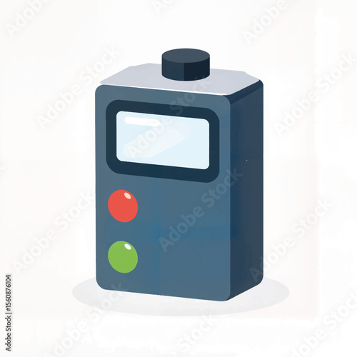 Flat vector illustration of battery tester on white background, technology