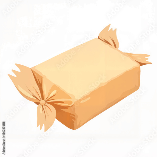 Delightful wrapped candy illustration on white background, sweet treat