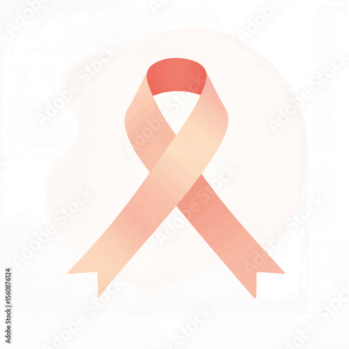 Frayed pink ribbon illustration symbolizing awareness and support
